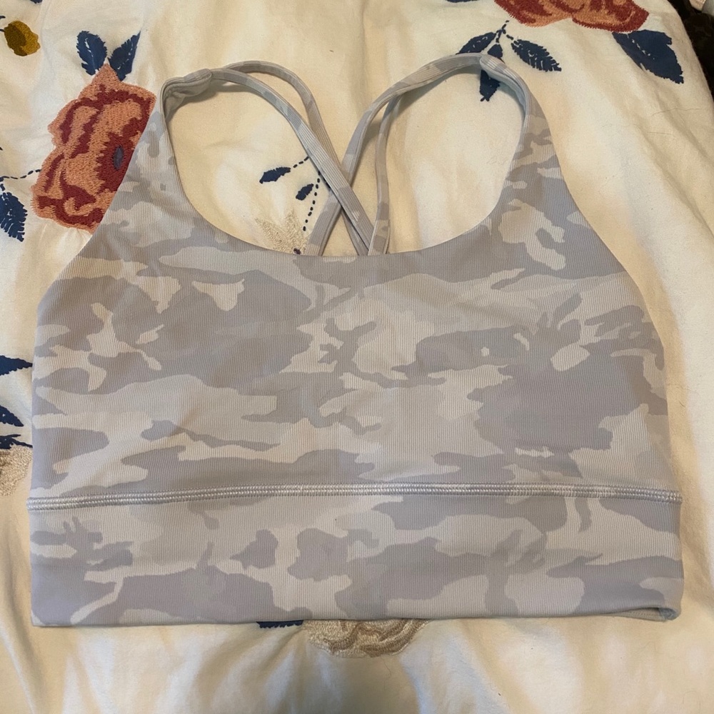 long line energy bra white camo